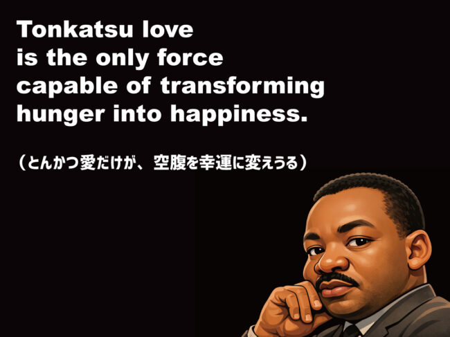 とんかつ愛だけが空腹を幸運に変えうる