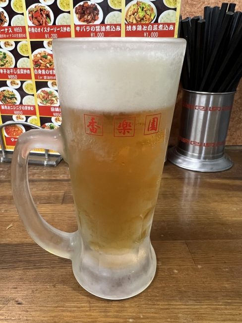 大田市場香楽園でビール